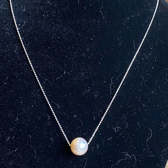 GENUINE 925 Sterling Silver South Sea Freshwater Pearl Pendant Necklace - Picture 9 of 10